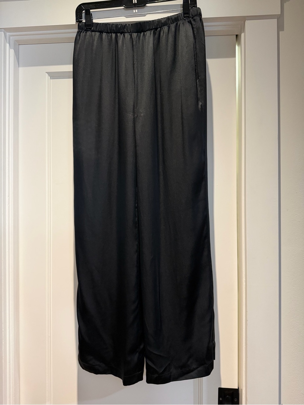 Quince Black Elastic-Waist Wide-Leg Pants